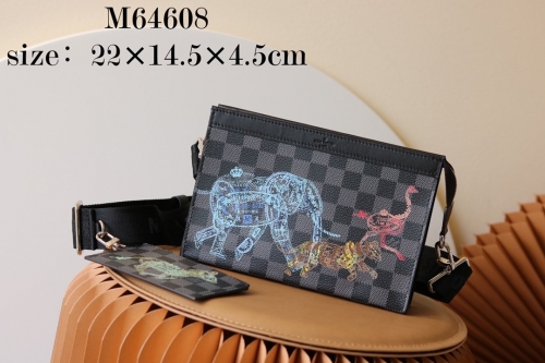 No.53275    M64608  22*14.5*4.5cm  Gaston wearable wallet handbag, Damier Graphite canvas