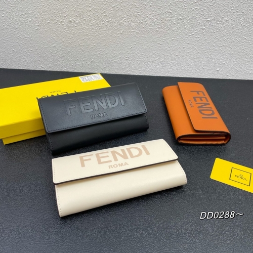 No.53384    DD0288   19*9*1cm  Fendi Roma Long Wallet with two organ pockets, one zipper pocket, ten card slots and flat side pockets