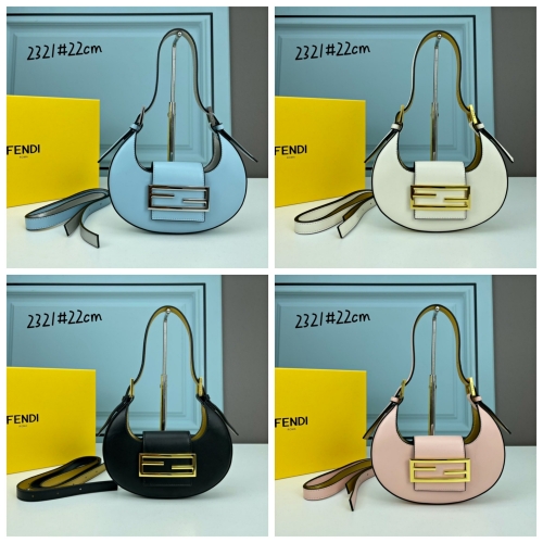 No.53401   2321    22*17.5*4.5cm  Fendi cookie Mini crescent bag, official website double f fabric