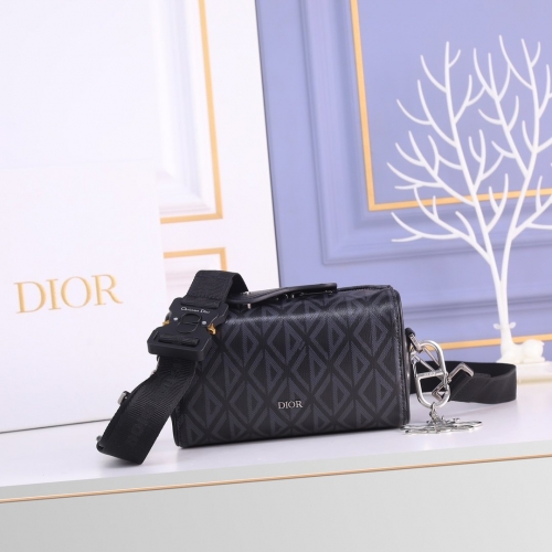 No.53597   1ADPO249CDP_H43E   22*10.5*12.5cm  Dior Lingot 22 handbag, black CD Diamond canvas