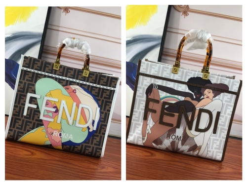 No.53583     F8815     36cm   Fendi art medium handbag, hard acrylic amber handle,