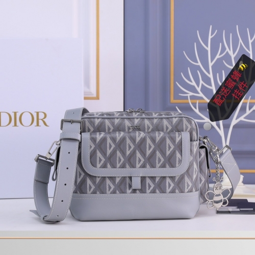 No.53651   1ESME077CDP_H42E    26*21*8cm   Dior Hit the Road Messenger Bag, Dior Grey Canvas CD Diamond