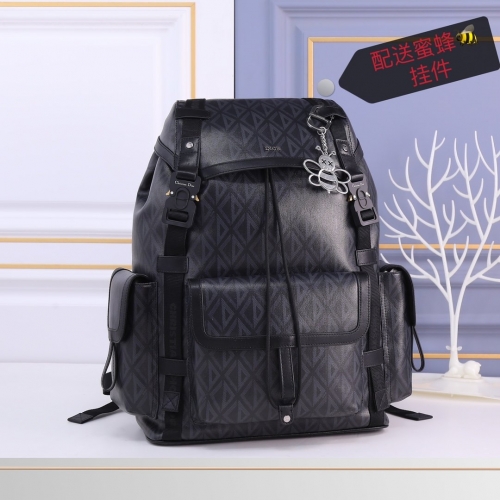 No.53630   1ESBA163CDP_H43E    43*51*20cm   Dior Hit the Road Backpack, Black Canvas CD Diamond