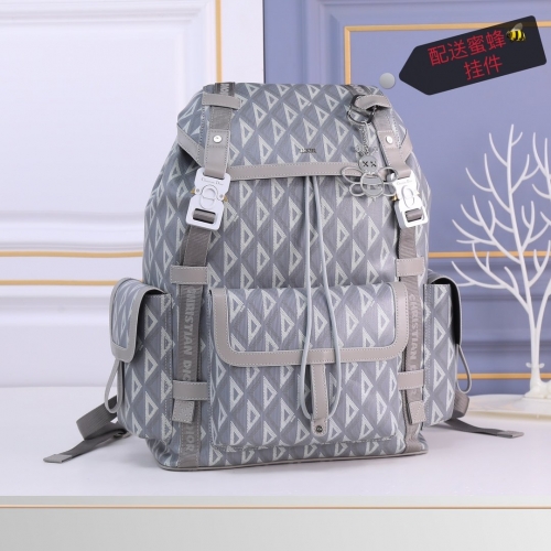 No.53631   1ESBA163CDP_H42E      43*51*20cm    Dior Hit the Road Backpack, Grey Canvas CD Diamond