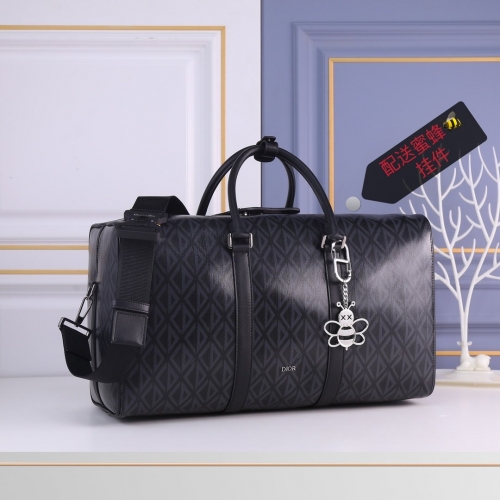 No.53608   1ADDU115CDP_H43E    50*25*21.5cm   Dior Lingot 50 Luggage Bag, Black Canvas CD Diamond