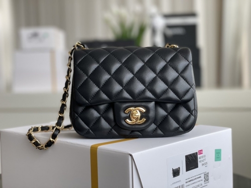 No.53827    13.5*17*8cm   Platinum version, authentic, chip version CF series, Fang Fatso, imported lambskin from the original factory