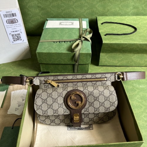 No.53886   718154   24*4*5cm   Gucci Blondie series, interlocking double G logo waist bag, pvc