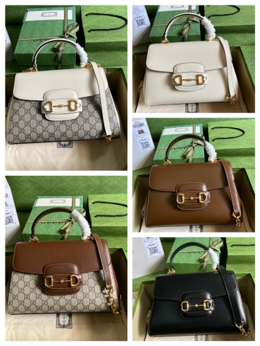 No.53881   702049    29*20*13cm  Gucci Horsebit 1955 series, medium handbag, original leather/pvc