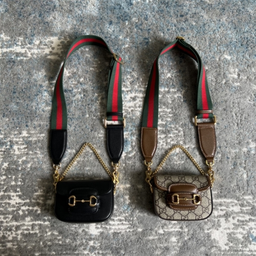 No.53928   699760    12*9*4cm  Gucci Horsebit 1955 series shoulder belt wallet, original leather/pvc