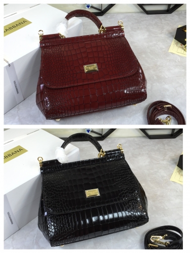 No.54014  4136   25cm   Crocodile pattern, imported cow leather embossing, vacuum high electroplating hardware