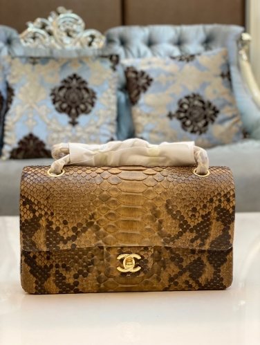 No.54133    1112   25.5*15.5*6.5cm  CF25, imported python skin from South Africa