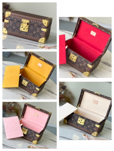 No.54191    M20292   24*13*17cm  Jewelry case, Monogram canvas wrapped bright lining jewel box Jewelry case lv volt