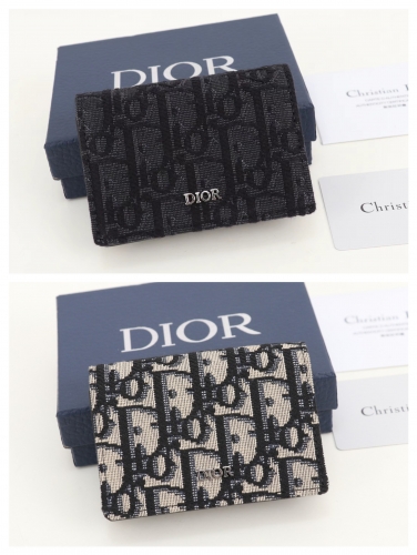 No.54304     2ESCH136    10*6.8*1.2cm   Business card holder, black Oblique printed fabric+black cow leather