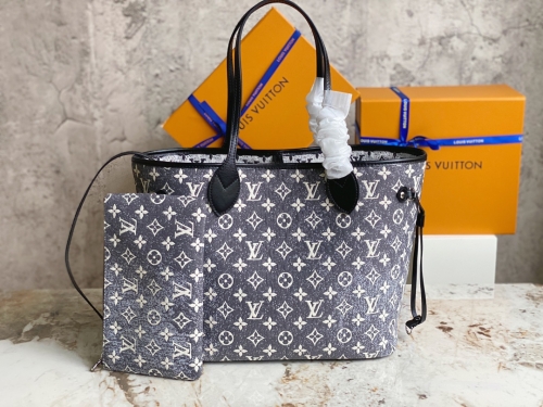 No.54427    M21465   31*28*14cm   Monogram Empreinte Collection, NEVERFULL Medium Handbag, Monogram Jacquard Denim