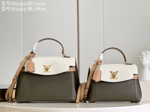 No.54497  M53937  28*20*11.5cm   M51395   33.5*21.5*14.5cm Full leather Lockme series, lockme Eve handbag, cow leather