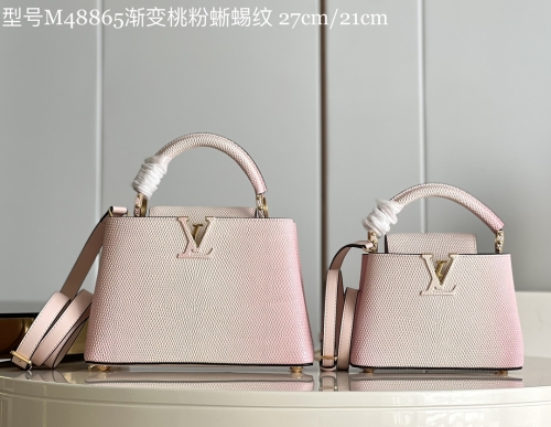 No.54488   M48865  21*14*8cm  M48865  27*18*9cm  Capucines handbag, calfskin imported from France, gradient, lizard pattern