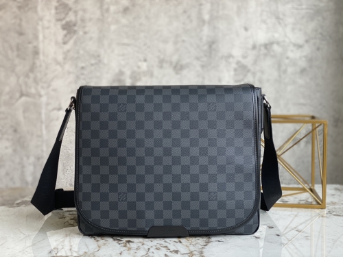 No.54521   N58029   36*28*7.5cm   Men's Bag Messenger Bag Series Daniel Handbag,. Damier Graphite Canvas, Haig