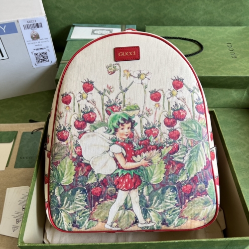 No.54612   433578   32*37*10cm  Children's fairy printed backpack, Supreme canvas