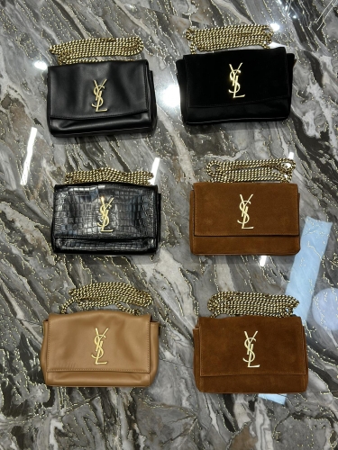 No.54621   737128   22*14*5cm Kate_ Double sided bag small, black plain/black suede, black crocodile/khaki suede, khaki plain/khaki suede