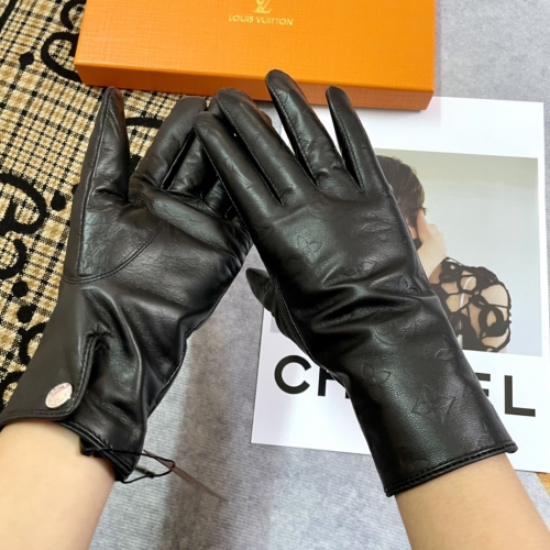 No. 90560   LV  size:M L Sheepskin gloves, 100% imported lambskin inner cashmere