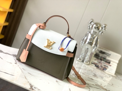 No.54781   M20797   28*20*11.5cm Lockme Ever BB handbag, calf leather  Olive green with khaki