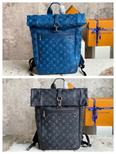 No.54442   M21359   29*42*15cm  Full leather backpack series, Roll Top backpack, cow leather, Monogram pattern