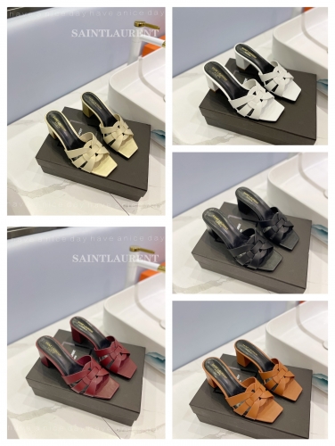 No.62830  YSL size 34-42  6.5cm  Imported cow leather upper+inner lining fitting and foot pad goat leather+Italian leather outsole