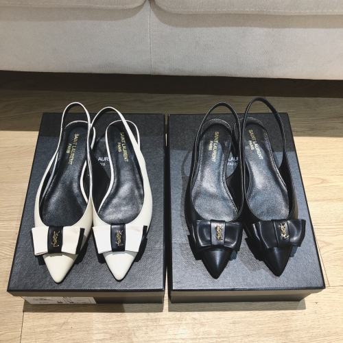 No.62901 YSL size 34-41 Flat small pointed single shoes, imported cow patent leather/cow leathe