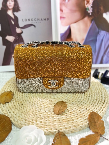 No.55014   15.5*20*6cm 22c new pearl flap bag