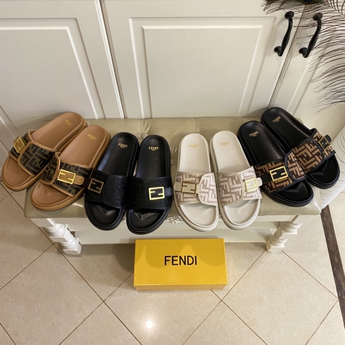 No.62979     FENDI    size 35-46   New style couple slippers, customized brand jacquard fabric