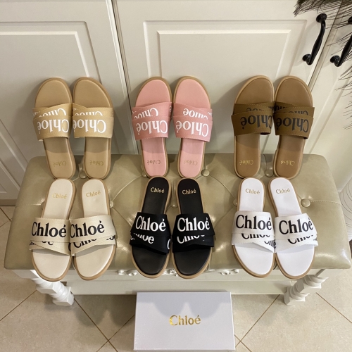 No.62980    size 35-43   Chloe's new slippers, high-density webbing, 3D digital control printing logo font, rubber sole