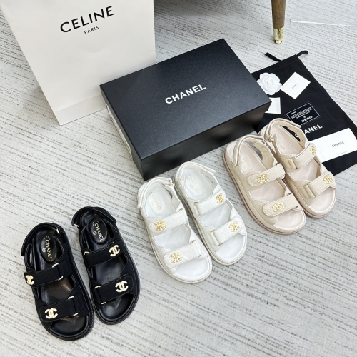 No.62975   Chanel size 35-41 22ss small incense velcro sandals,Original development fabric