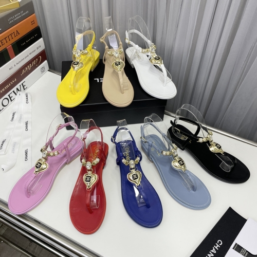 No.63007   CHANEL  size 35-41  23ss spring and summer goods, candy color clip sandals with holiday style