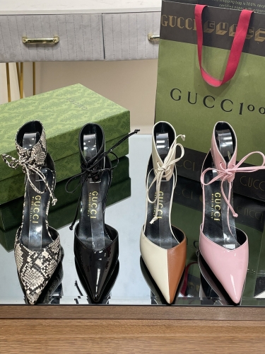 No.63003  GUCCI size 34-41  2023 new metal heel ankle strap single shoe