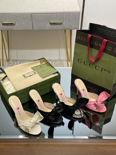 No.63004   GUCCI size 34-41  2023 Chinese New Year series bow high heel sandals and slippers