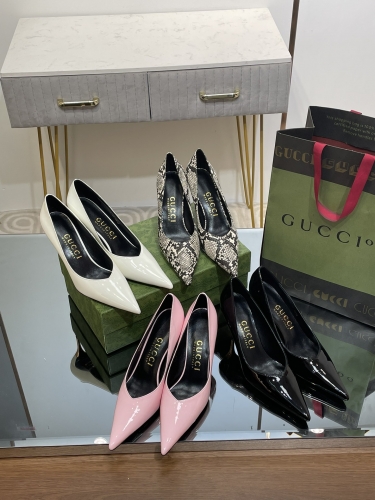 No.63002    GUCCI  size 34-41  2023 new metal heel pointed shoes