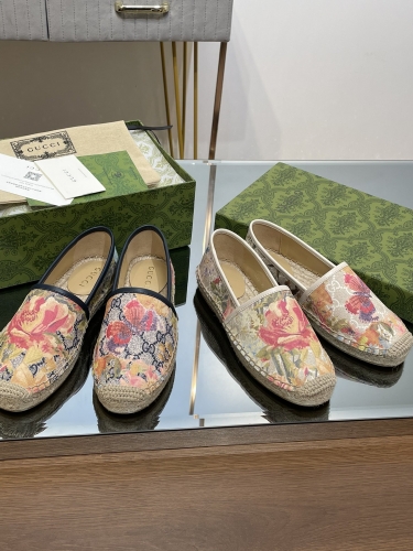 No.63005  GUCCI size 35-41  2023 new flower GG straw twine bottom fisherman's shoes