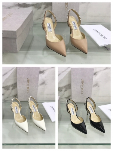 No.63048  JIMMY CHOO size 34-41  New style hand-stitched rhinestone high-heeled sandals