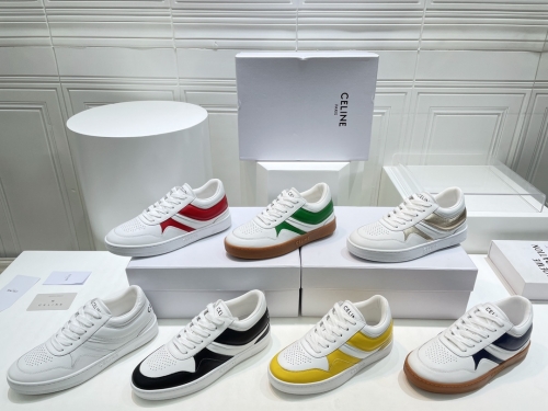 No.63097   Celine  size 35-40   2023 vs the latest series of spring and summer...... Color-blocking lace-up skateboard casual shoes