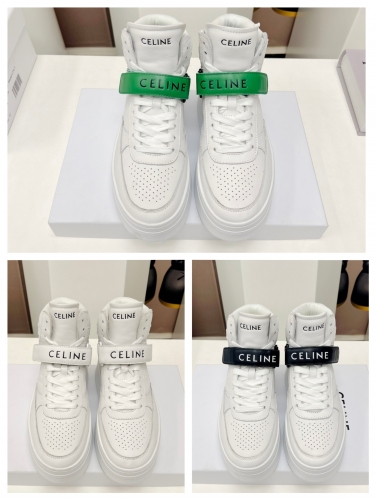 No.63102   Celine size 35-40  2023 vs the latest series of spring and summer... muffin thick bottom high-top horizontal belt casual shoes