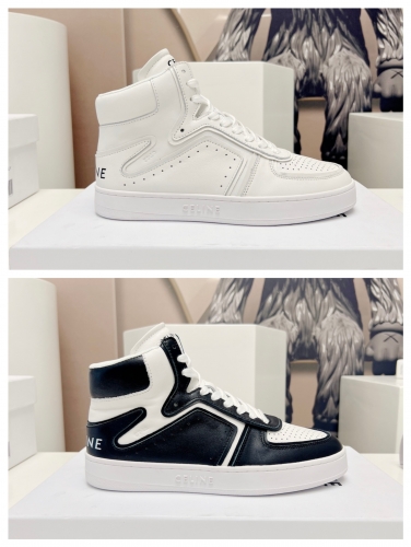 No.63107    Celine size 34-45   2023 vs autumn Paris fashion release casual series... Couple color-blocking high-top casual shoes