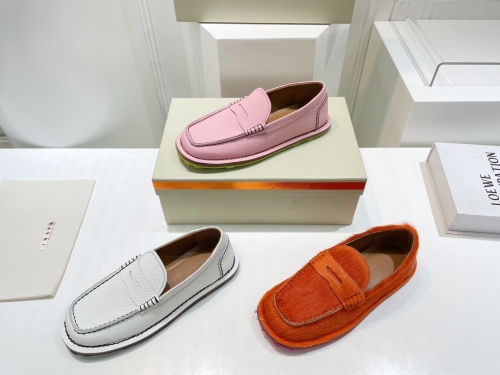 No.63111  MARNI size 35-40   Colored flat loafer casual shoes, upper: customized original horsehair