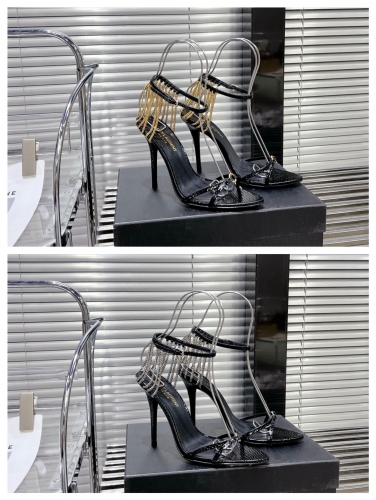 No.63200   YSL size 35-40  Yang Shulin Sexy Rhinestone Chain Sandals
