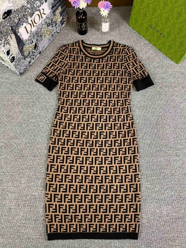 No.90647    size S M L    FENDI 2023  New FF Jacquard Needle Dress