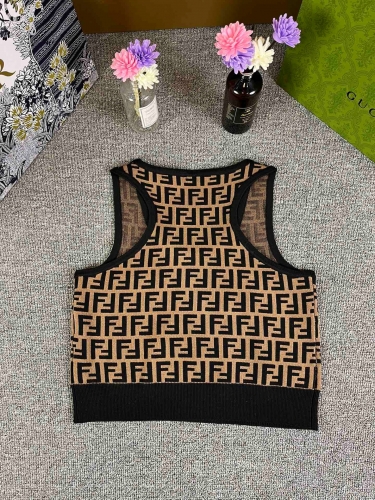 No.90646   size S  M  L  XL   FENDI 2023 New FF Jacquard Needle Tank Top