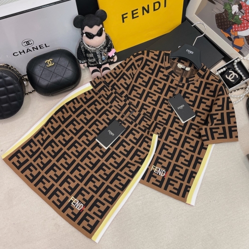 No.90642    size S M L   A521355     FENDI  2023 New FF Jacquard Knitted Suit Skirt