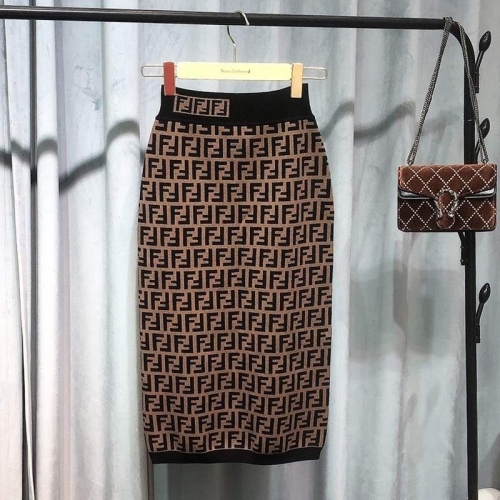 No.90644 size S M L    FENDI 2023 New FF Jacquard Knitted Skirt