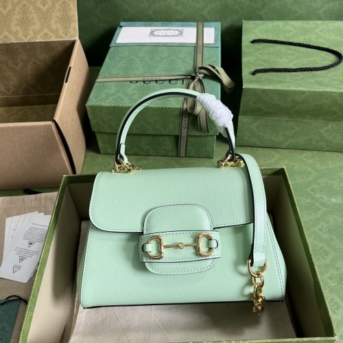 No.55135   703848   22*16*10.5cm  Horsebit 1955 series mini handbag, mint green/original leather