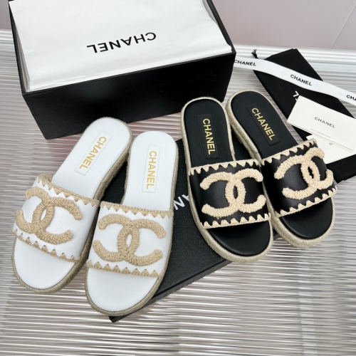 No.63324  CHANEL size 35-41  23P new product, hemp rope bottom fisherman slippers, imported sheepskin fabric