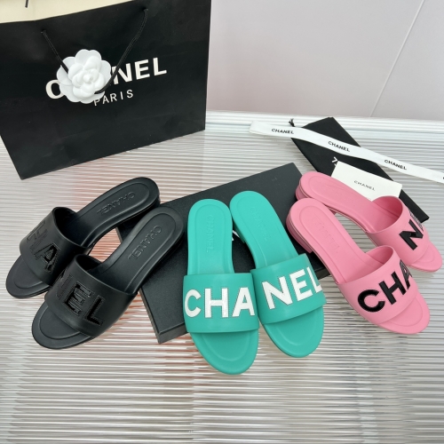 No.63325   CHANEL size 35-41  23p Spring/Summer New Letter Slippers, Imported Sheepskin